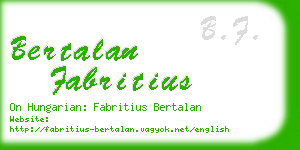 bertalan fabritius business card